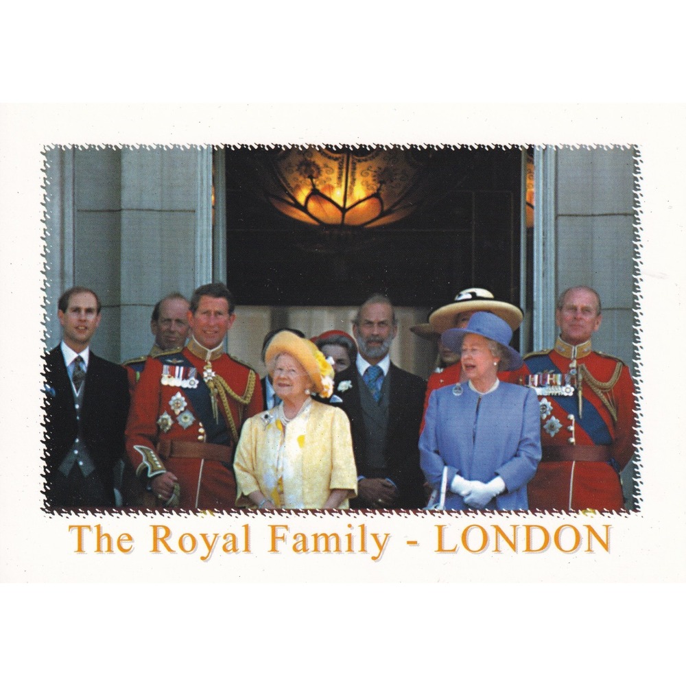 Royal Family London Postcard Queen Elizabeth II Vintage Royalty British Souvenir